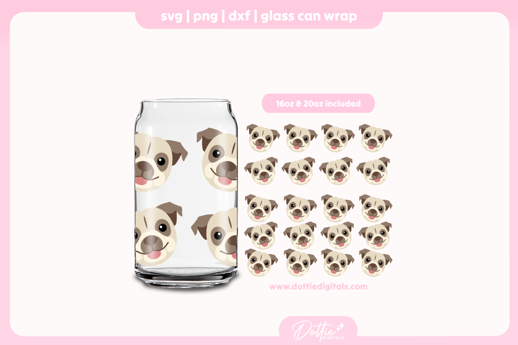 Bulldogs 16oz & 20oz Libbey Glass Can Bundle SVG PNG