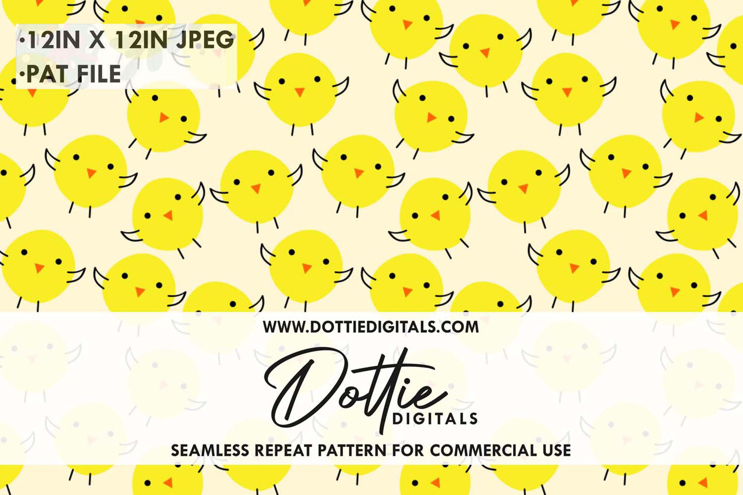 Easter Chicks Repeat Seamless Pattern