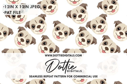 English Bulldogs Repeat Seamless Pattern