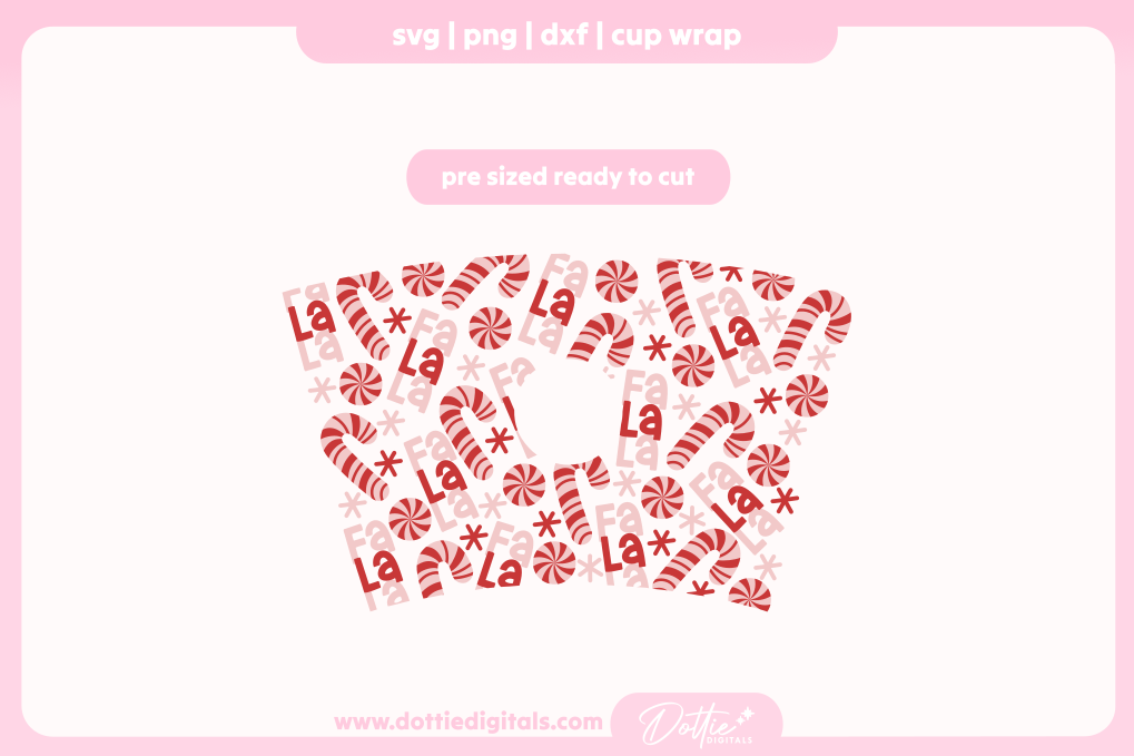 Fa la la Christmas 24oz Starbucks Cold Cup SVG PNG