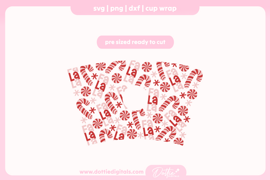 Fa la la Christmas 24oz Starbucks Cold Cup SVG PNG