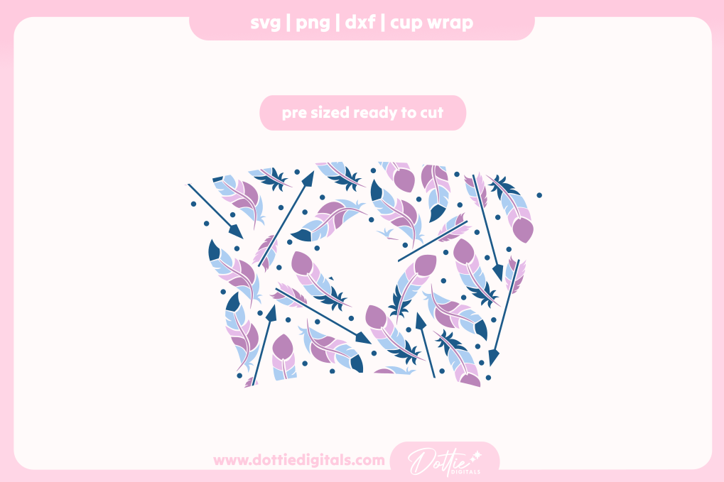 Feathers Boho Bird Arrows 24oz Starbucks Cold Cup SVG PNG