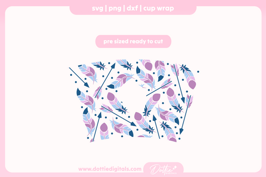 Feathers Boho Bird Arrows 24oz Starbucks Cold Cup SVG PNG