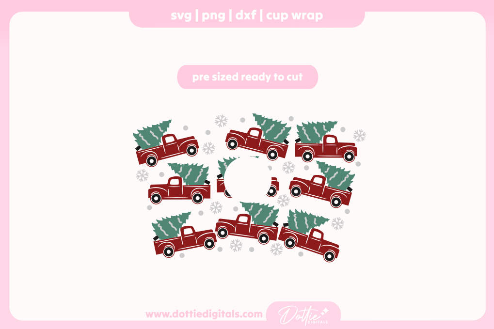 Festive Trucks 24oz Starbucks Cold Cup SVG PNG