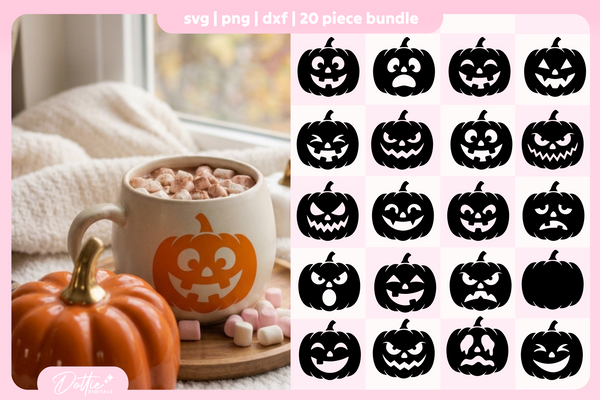Jack O Lantern Bundle 20 SVGs PNGs