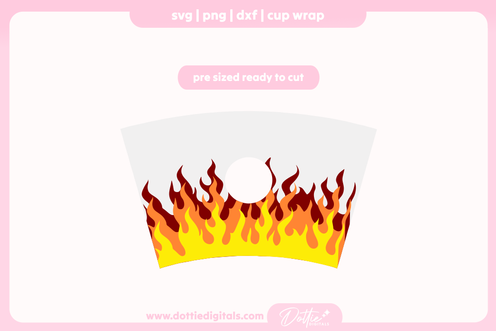 Flames Fire 24oz Starbucks Cold Cup SVG PNG