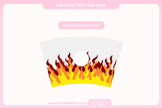 Flames Fire 24oz Starbucks Cold Cup SVG PNG