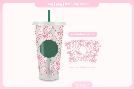 Flowy Flowing Bows 24oz Starbucks Cold Cup SVG PNG