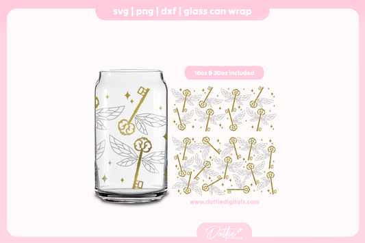 Keys With Wings 16oz & 20oz Libbey Glass Can Bundle SVG PNG