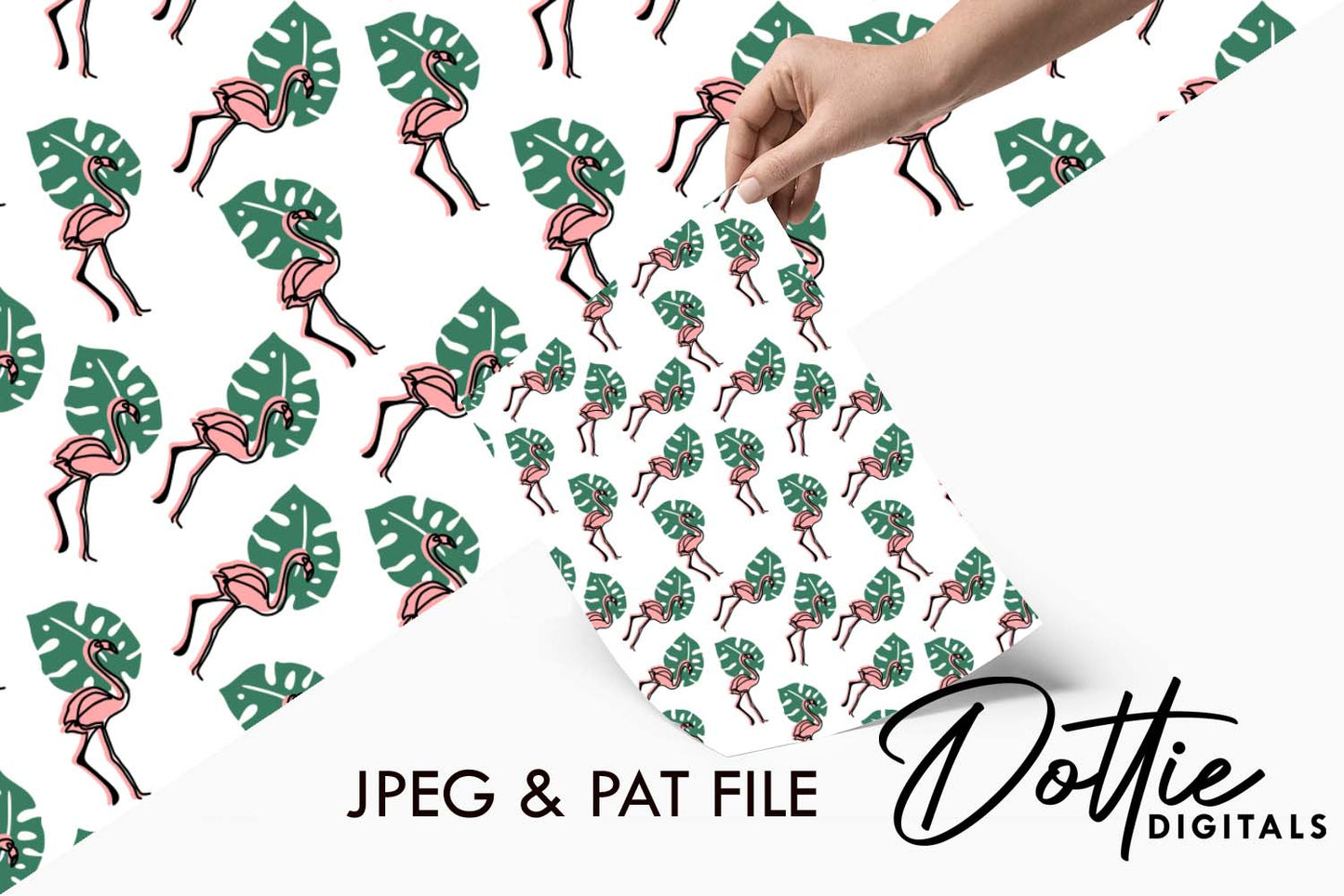 Flamingo Leaf Repeat Seamless Pattern