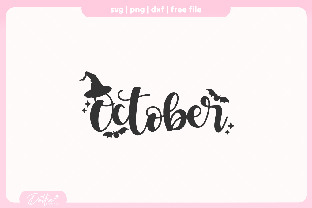 October Halloween FREE SVG PNG Craft File