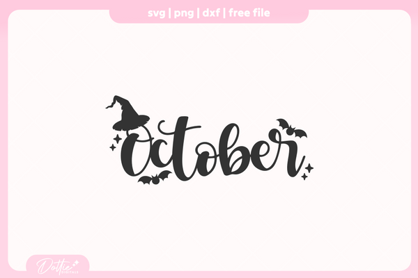 October Halloween FREE SVG PNG Craft File