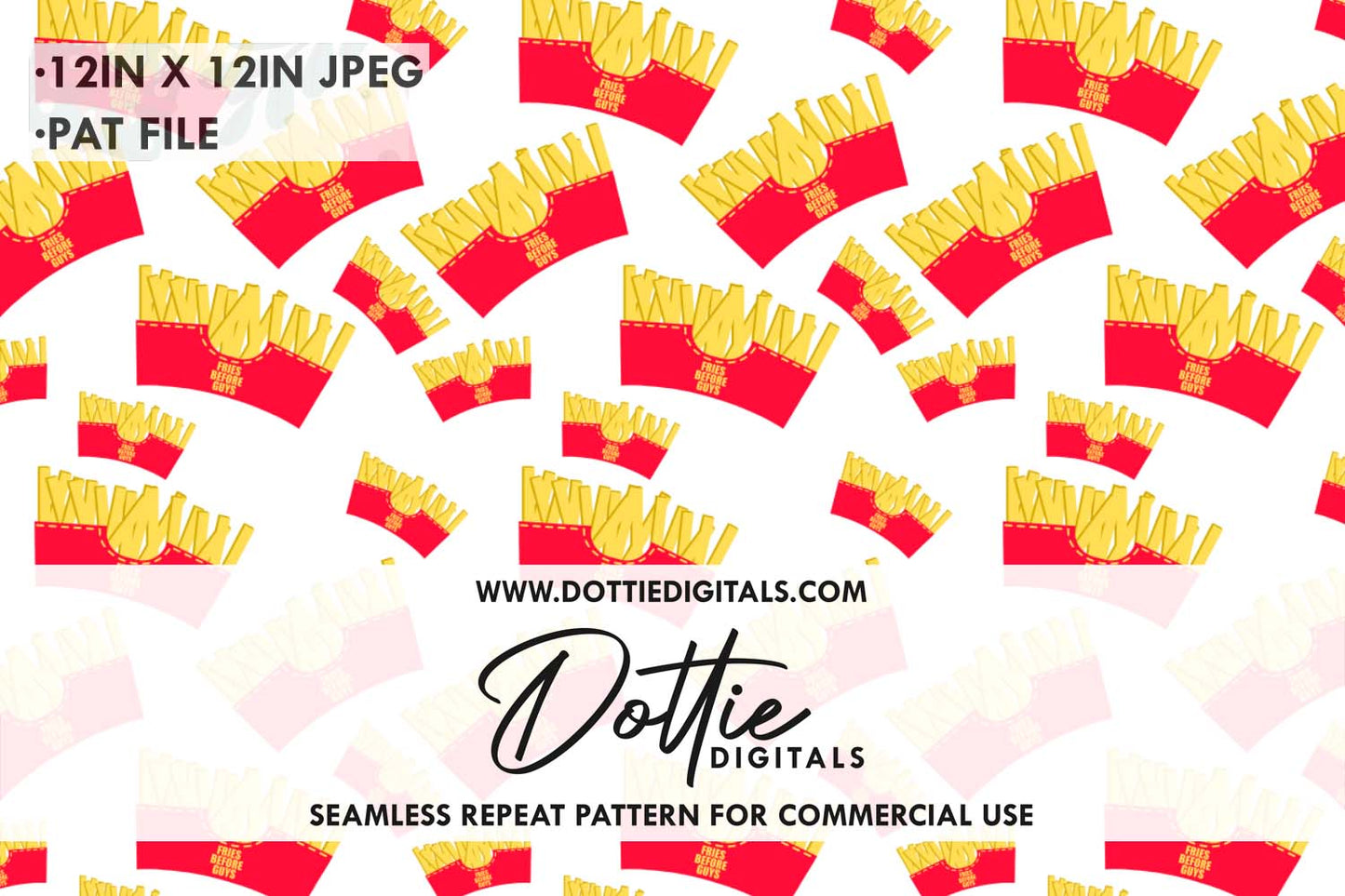 French Fries Repeat Seamless Pattern