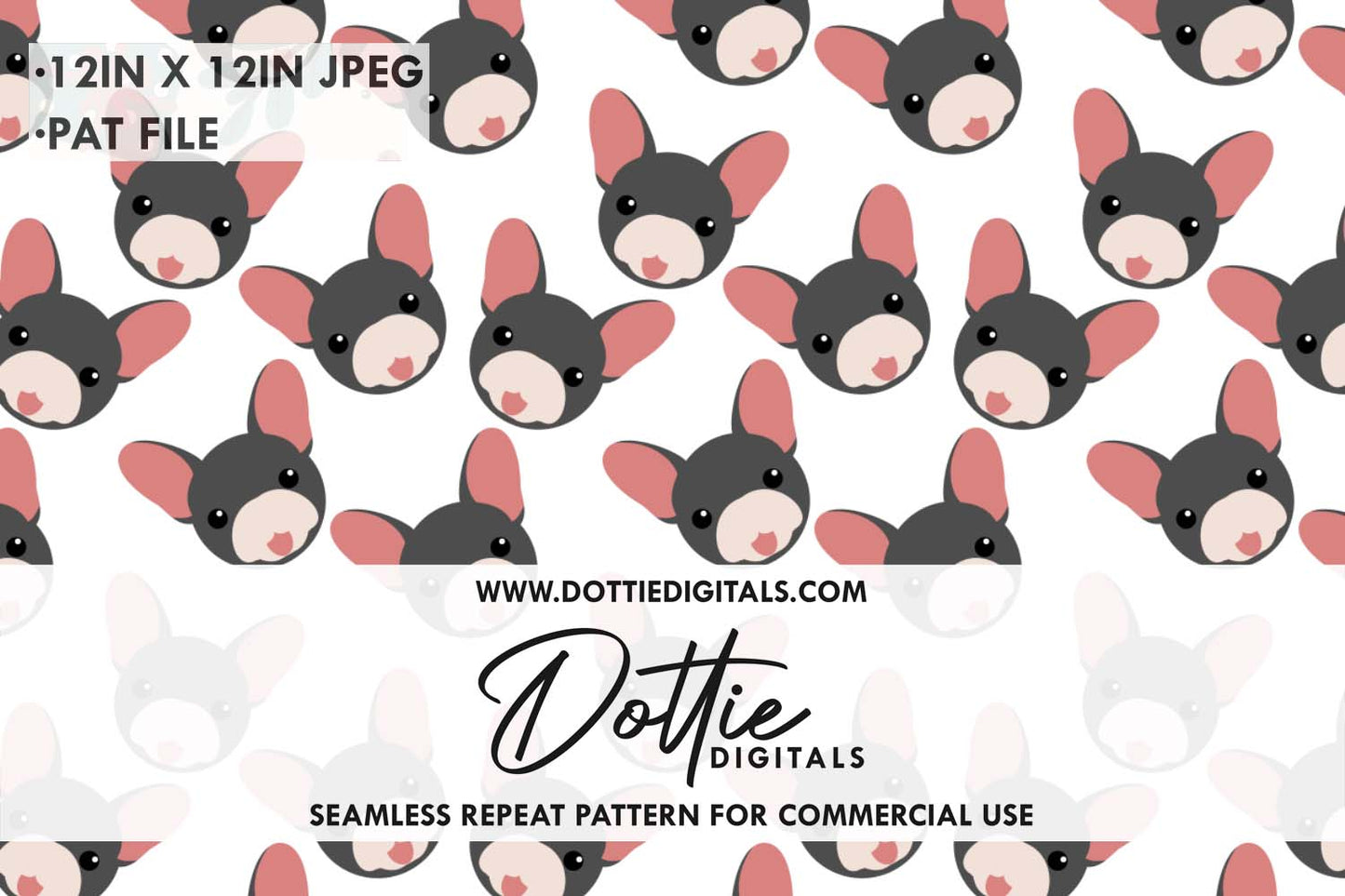Frenchie Dog Repeat Seamless Pattern