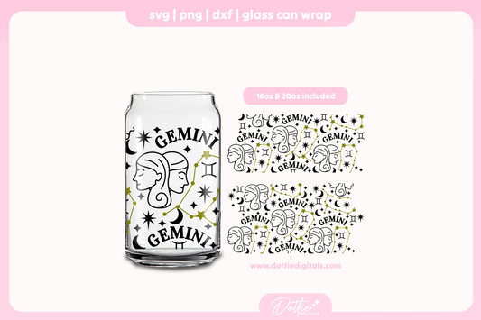 Gemini 16oz & 20oz Libbey Glass Can Bundle SVG PNG