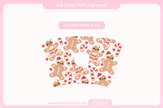 Christmas Gingerbreads 24oz Starbucks Cold Cup SVG PNG