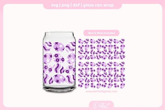 Groovy Easter Eggs 16oz & 20oz Libbey Glass Can Bundle SVG PNG