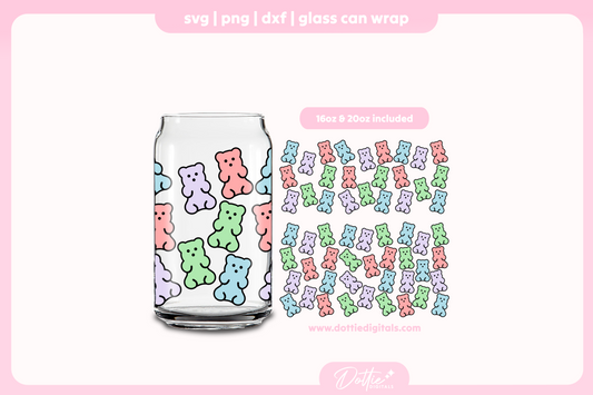 Gummy Bears 16oz & 20oz Libbey Glass Can Bundle SVG PNG