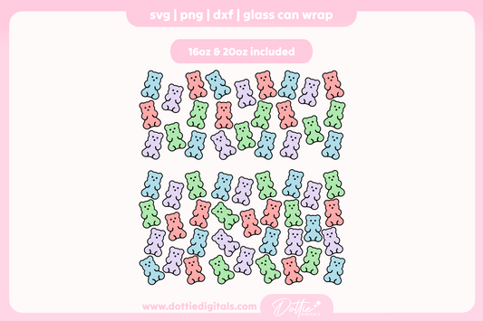 Gummy Bears 16oz & 20oz Libbey Glass Can Bundle SVG PNG