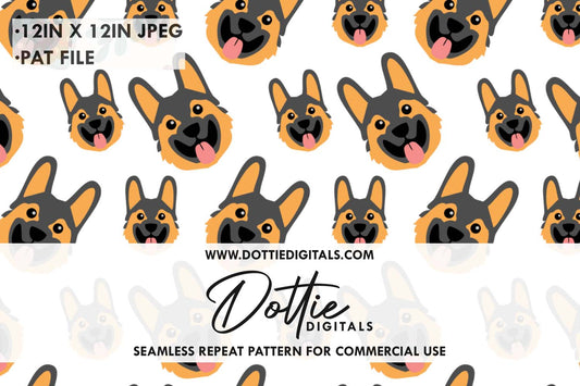 German Shepard Repeat Seamless Pattern