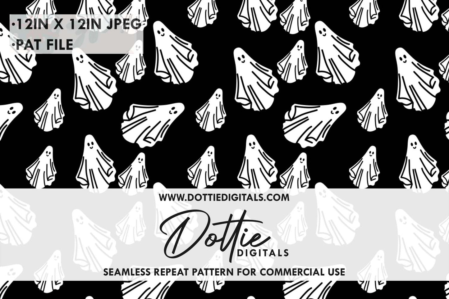 Ghosts Repeat Seamless Pattern