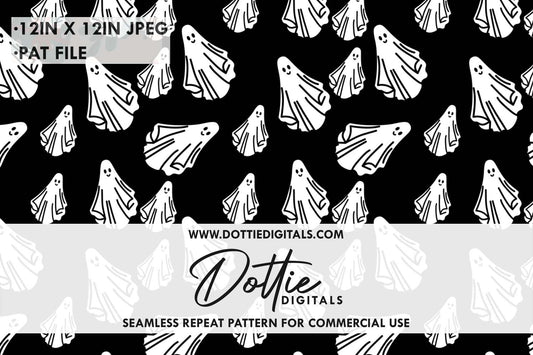 Ghosts Repeat Seamless Pattern