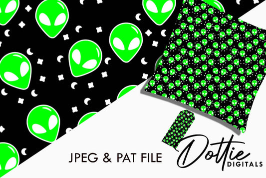 Green Aliens Repeat Seamless Pattern