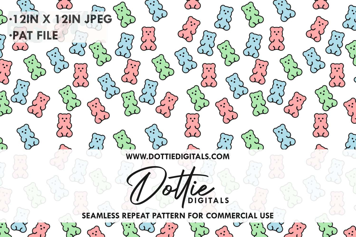 Gummy Bears Repeat Seamless Pattern