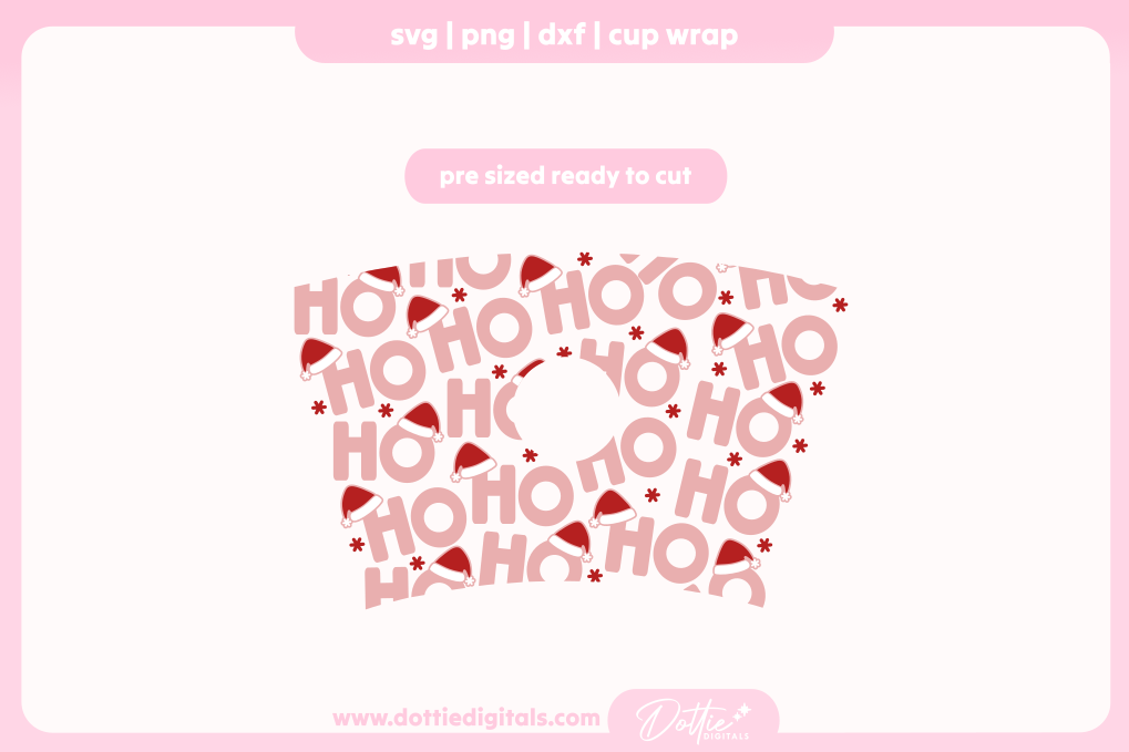 Ho Ho Ho Santa Hats 24oz Starbucks Cold Cup SVG PNG