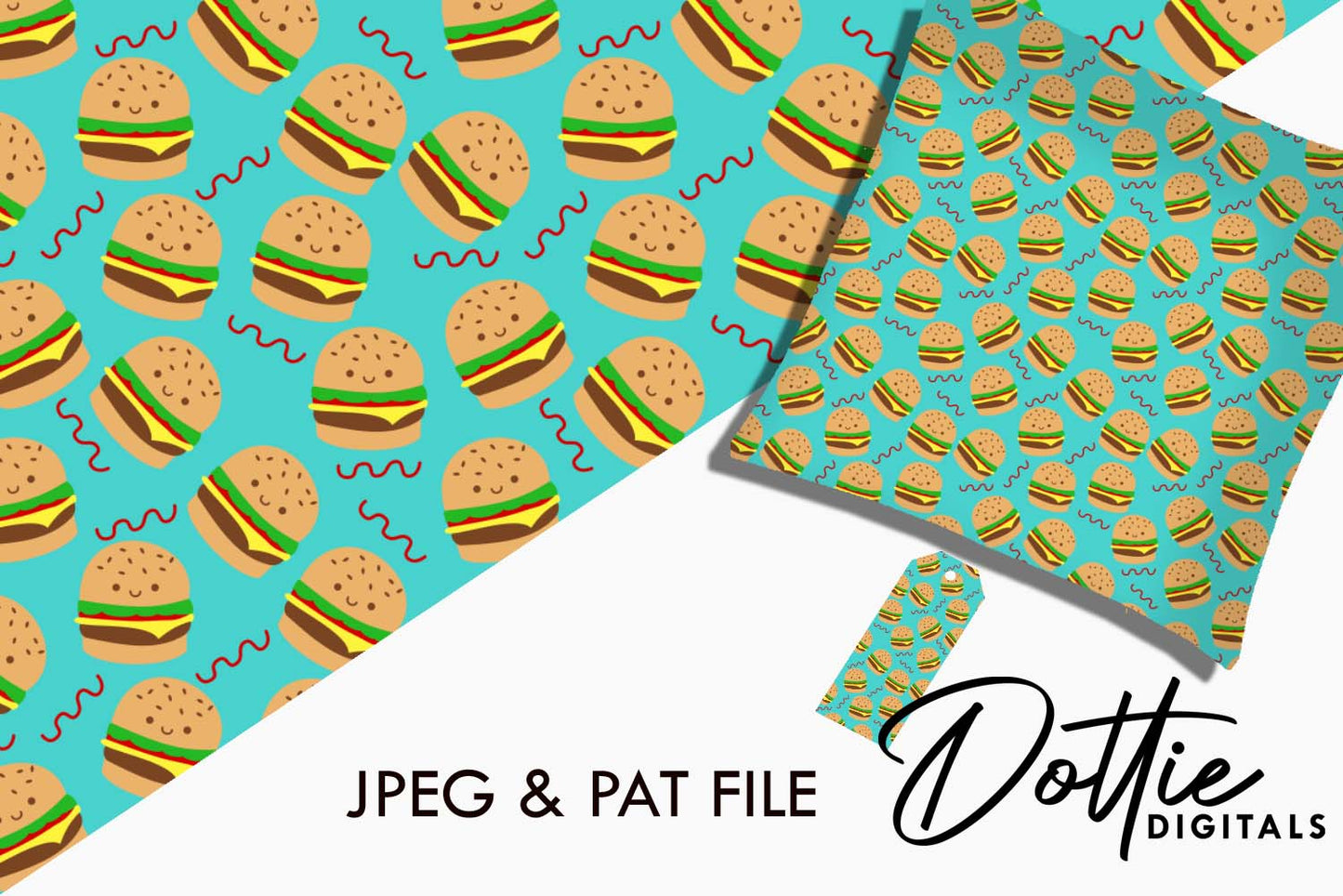 Hamburgers Repeat Seamless Pattern