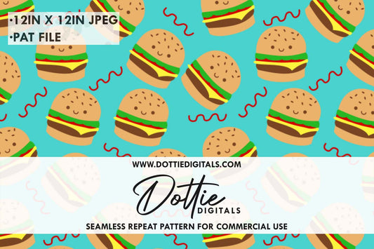Hamburgers Repeat Seamless Pattern