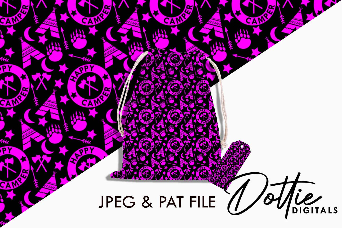 Happy Camper Repeat Seamless Pattern