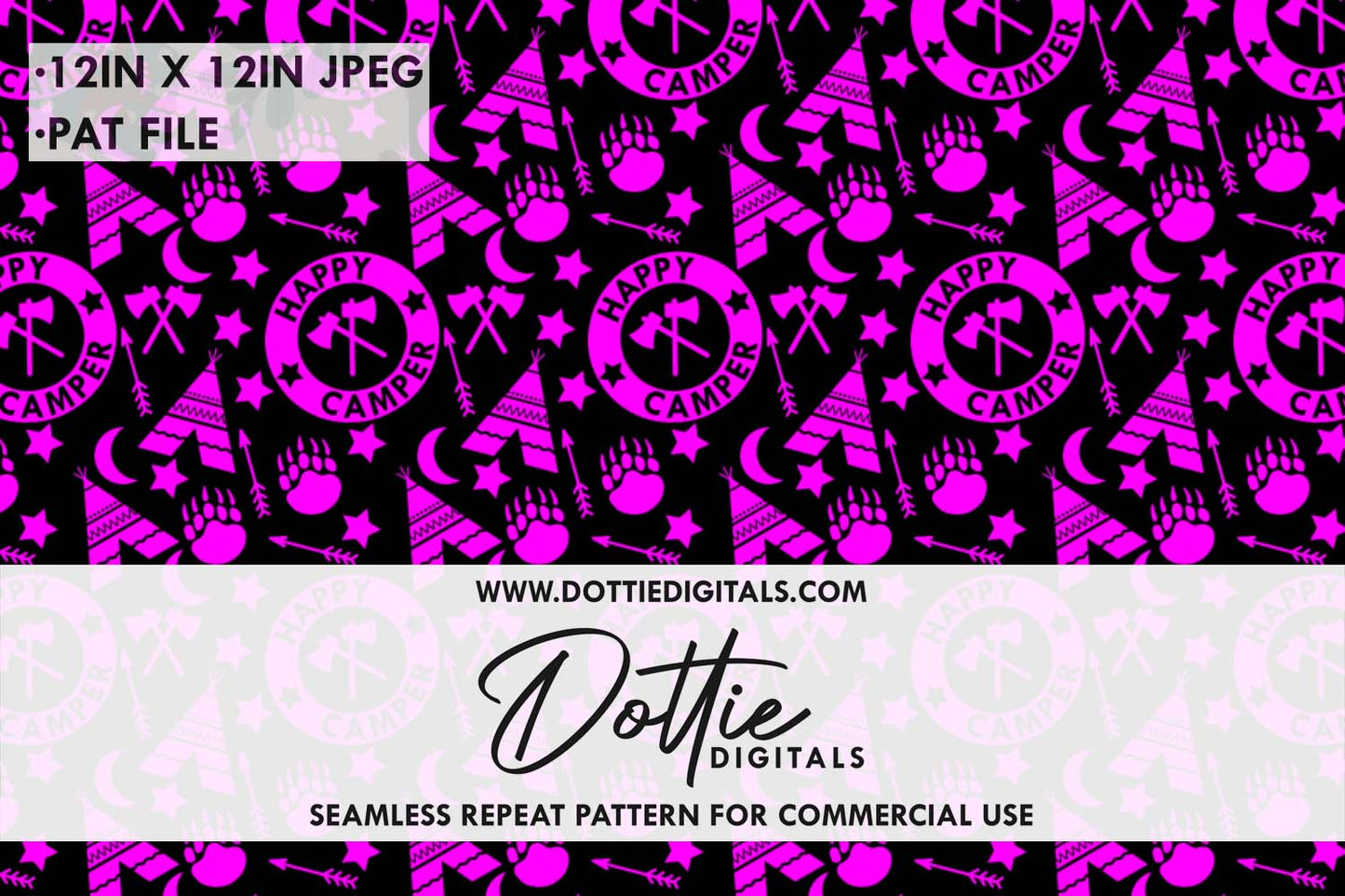 Happy Camper Repeat Seamless Pattern