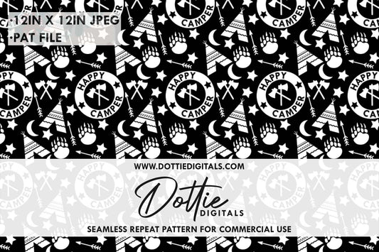 Happy Camper Tents Repeat Seamless Pattern