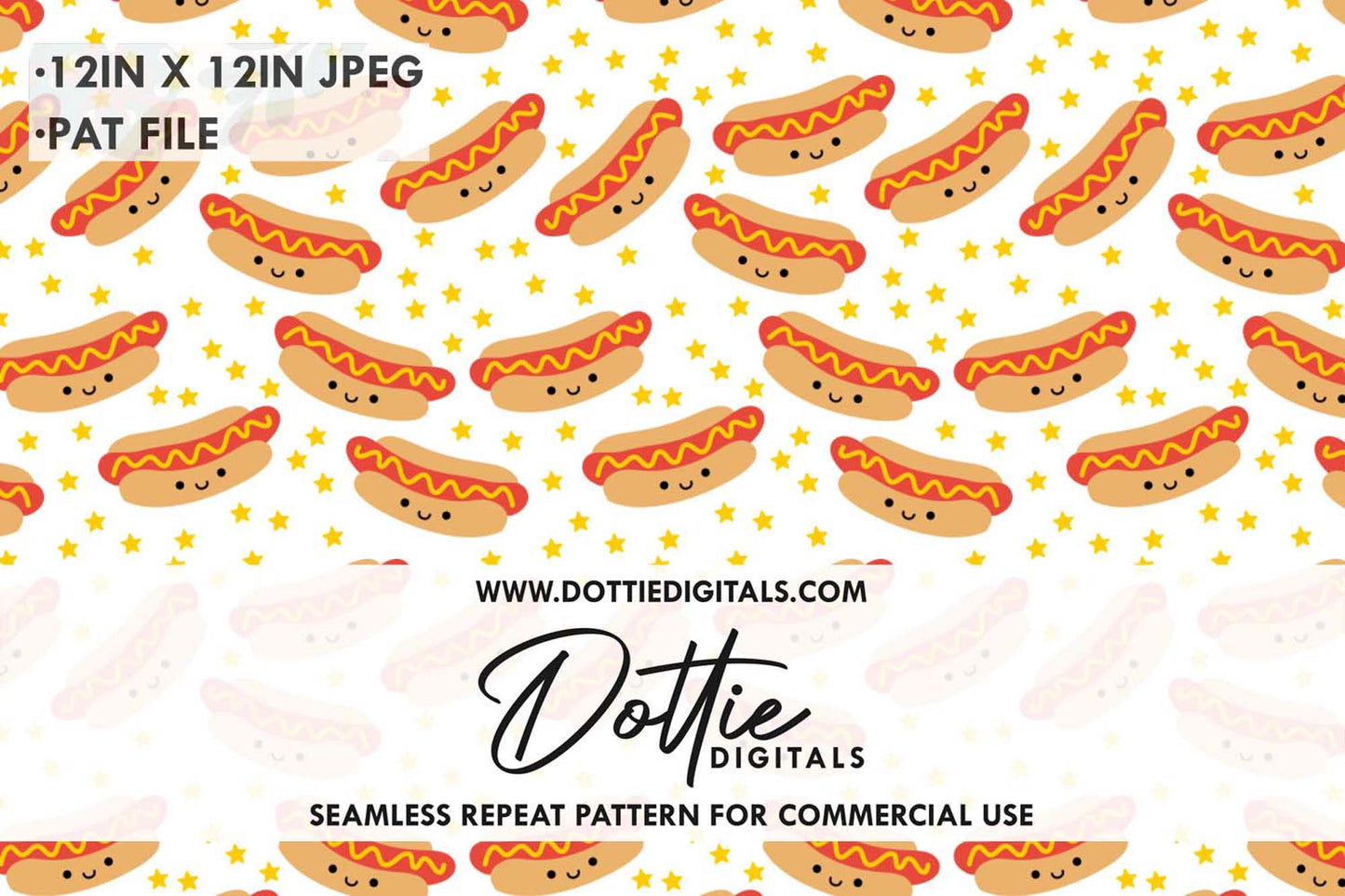 Hotdog Faces Repeat Seamless Pattern