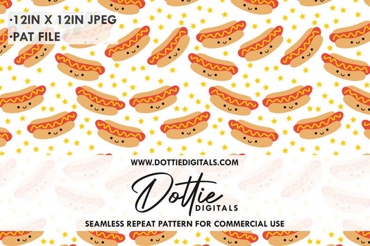 Hotdog Faces Repeat Seamless Pattern