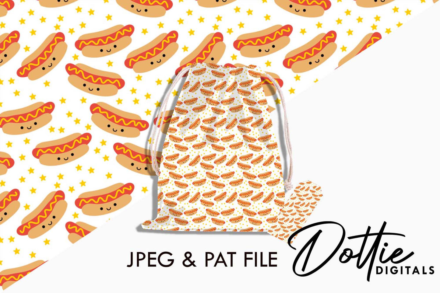 Hotdog Faces Repeat Seamless Pattern