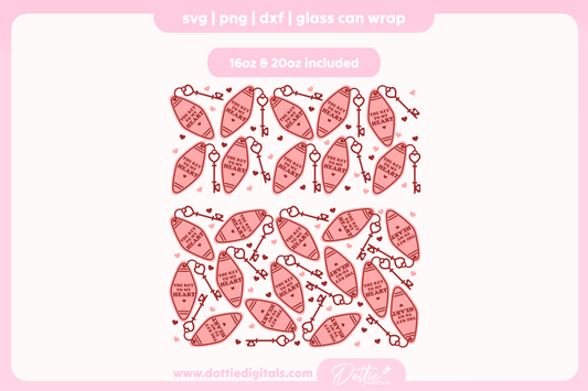 The Key To My Heart 16oz & 20oz Libbey Glass Can Bundle SVG PNG
