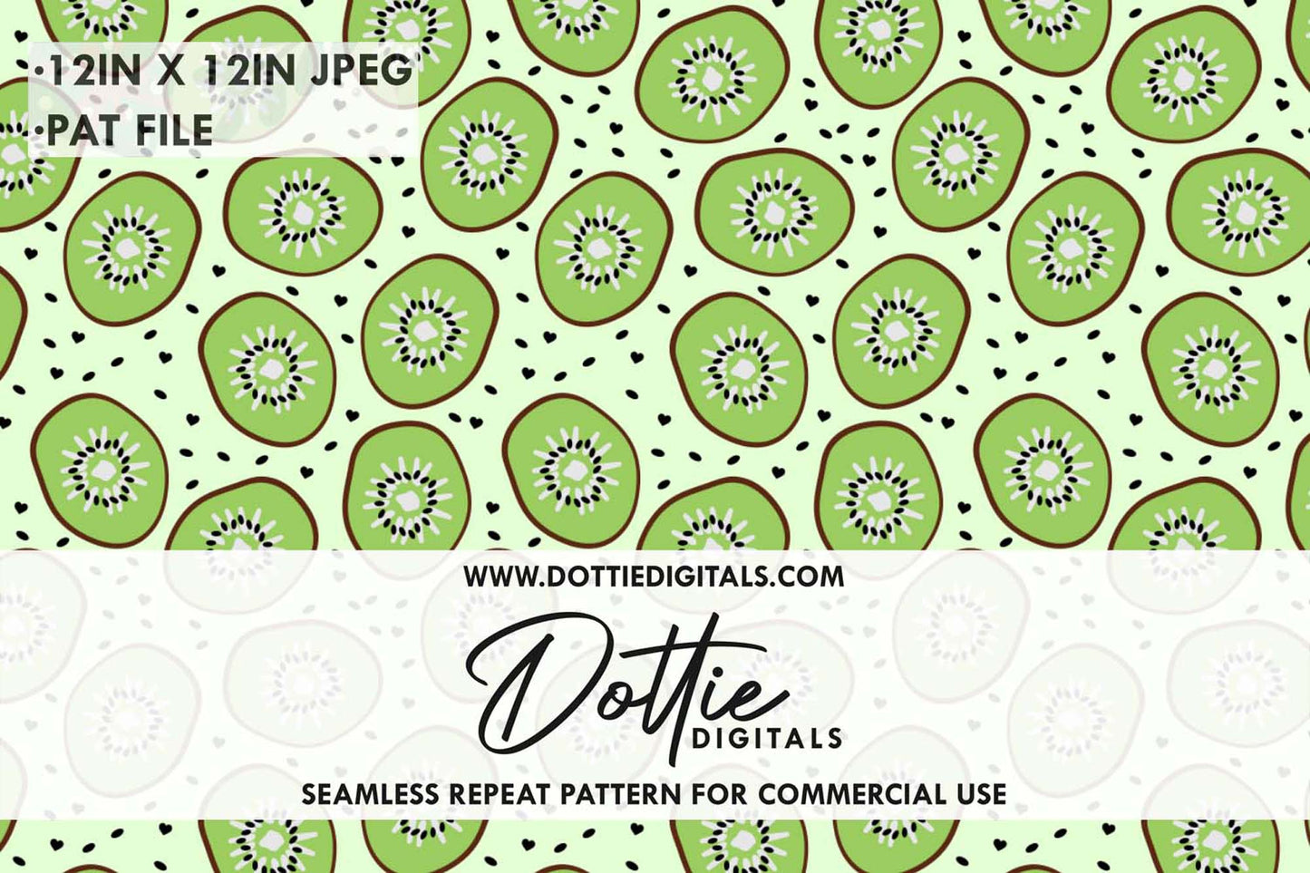 Kiwi Fruits Repeat Seamless Pattern