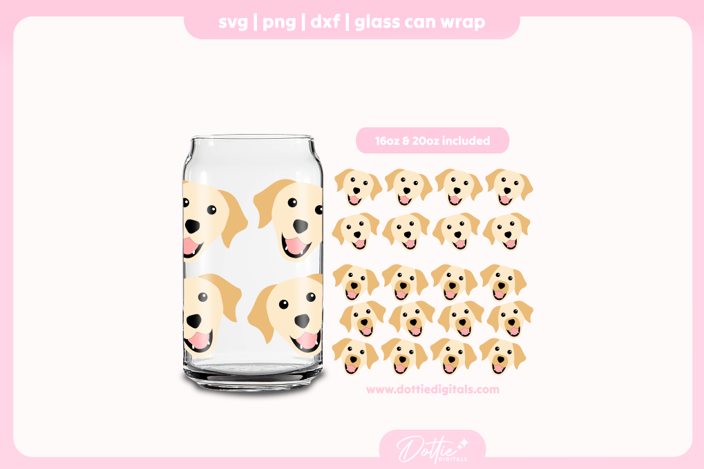 Labrador 16oz & 20oz Libbey Glass Can Bundle SVG PNG