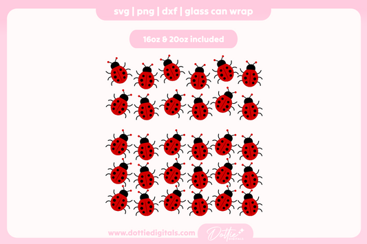 Ladybug 16oz & 20oz Libbey Glass Can Bundle SVG PNG