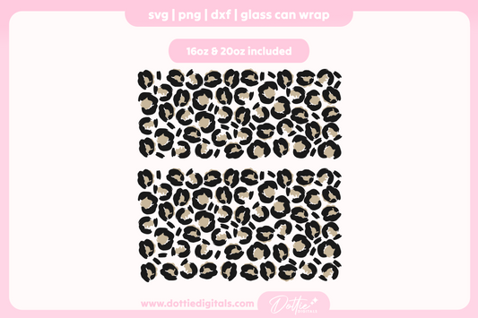 Leopard Print 16oz & 20oz Libbey Glass Can Bundle SVG PNG