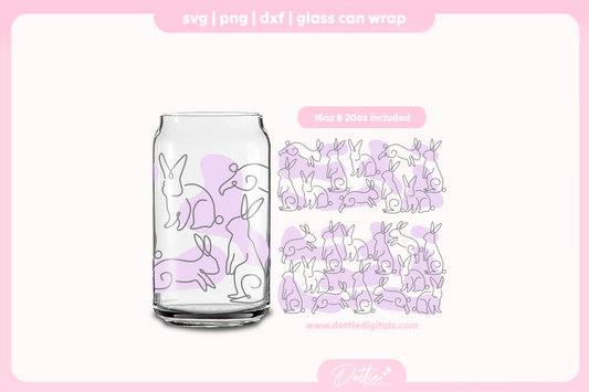 Bunnies 16oz & 20oz Libbey Glass Can Bundle SVG PNG
