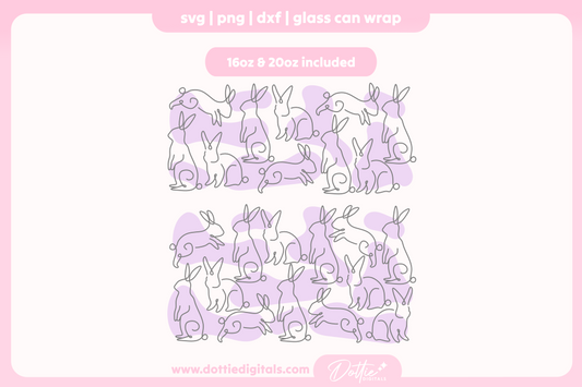 Bunnies 16oz & 20oz Libbey Glass Can Bundle SVG PNG
