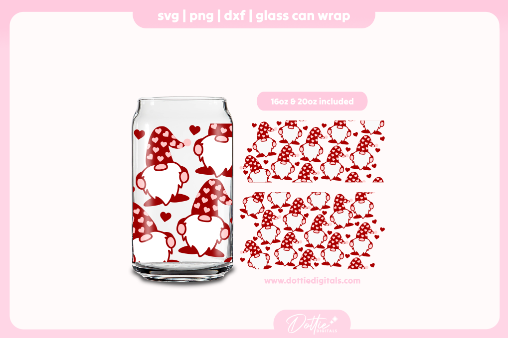 Love Gonks 16oz & 20oz Libbey Glass Can Bundle SVG PNG