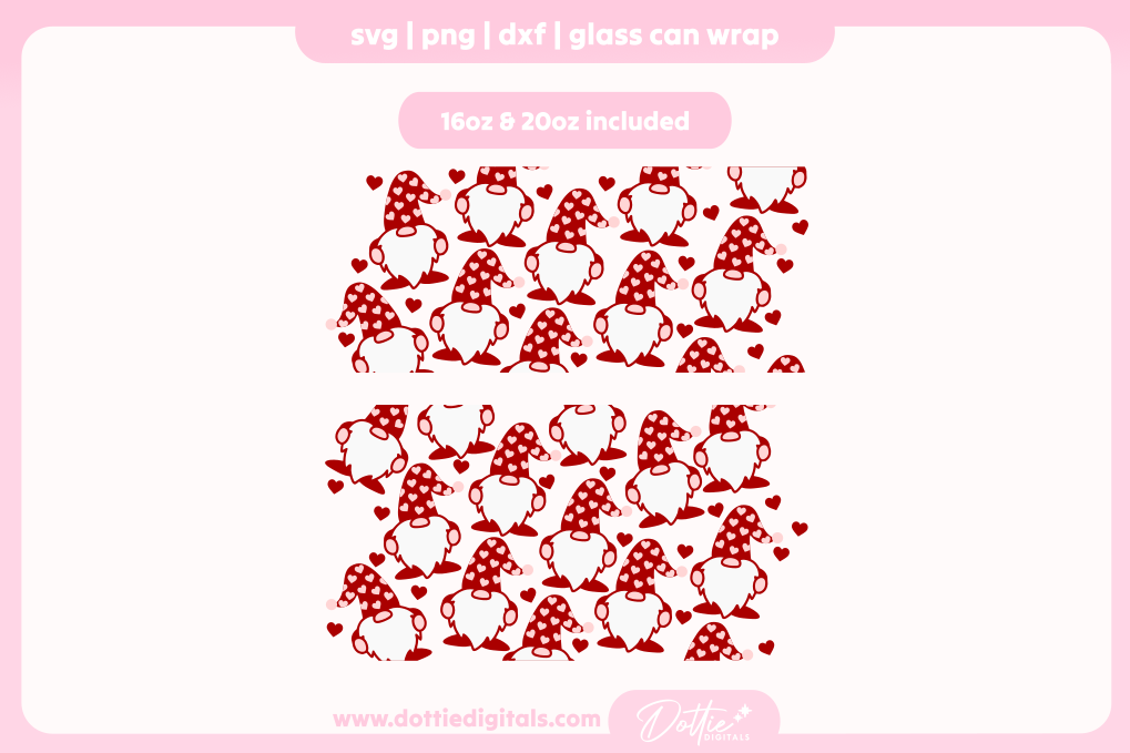 Love Gonks 16oz & 20oz Libbey Glass Can Bundle SVG PNG