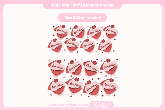 Love Potion 16oz & 20oz Libbey Glass Can Bundle SVG PNG