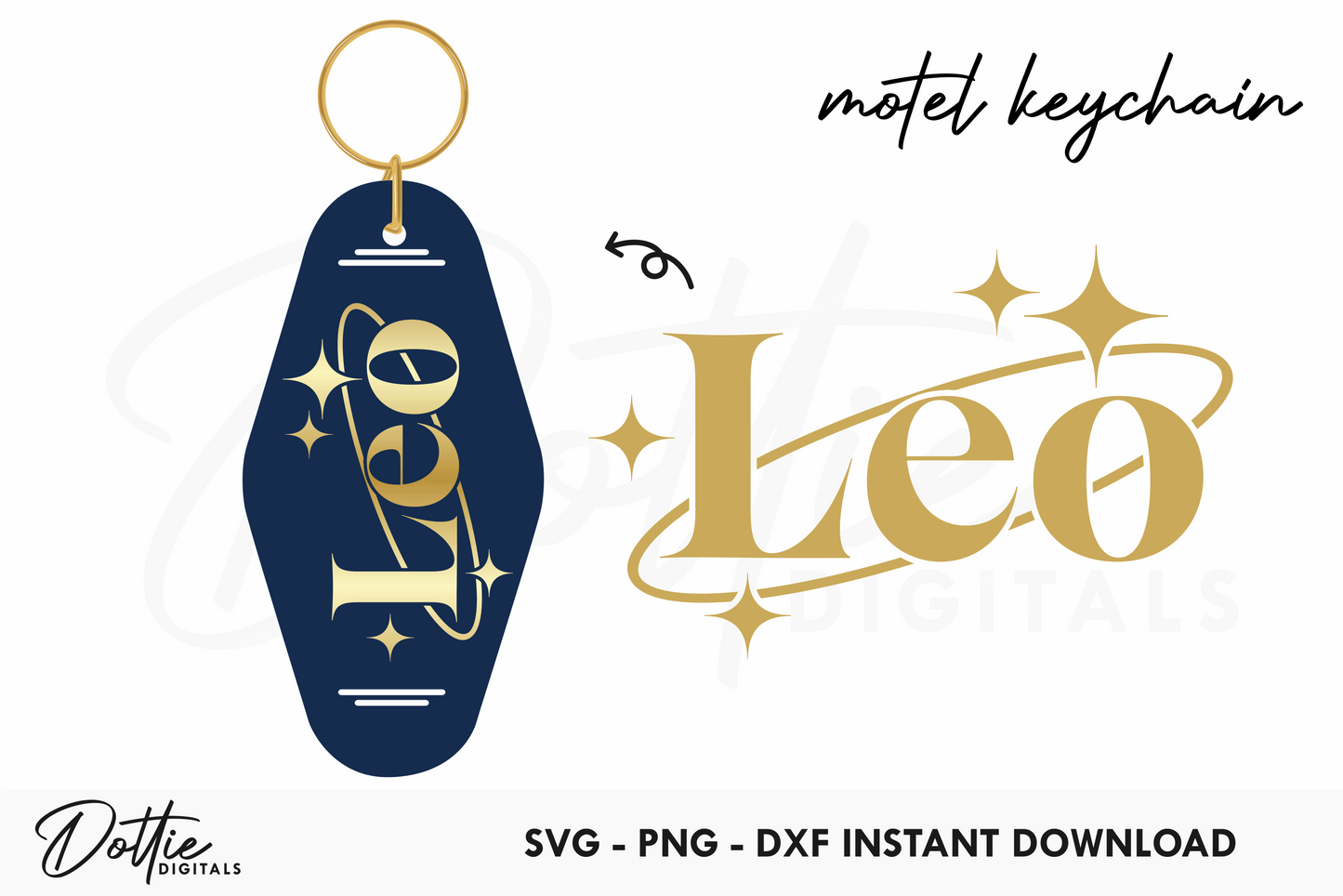 Leo Zodiac Star Sign Motel Keychain SVG PNG