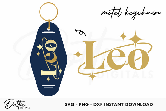 Leo Zodiac Star Sign Motel Keychain SVG PNG