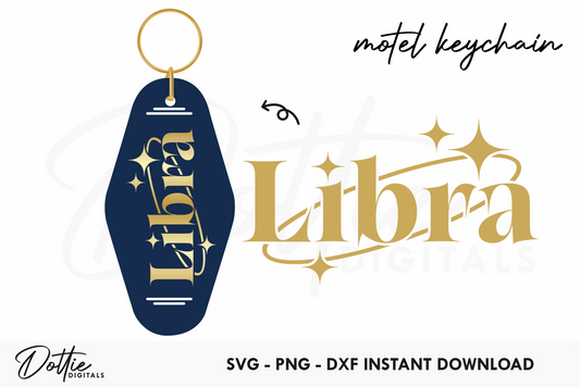 Libra Zodiac Star Sign Motel Keychain SVG PNG